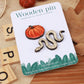 Pumpkin and snake pin set