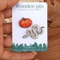 Pumpkin and snake pin set