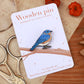 Blue bird wooden pin