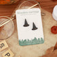 Witch hat earrings - wooden stud earring