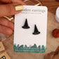 Witch hat earrings - wooden stud earring