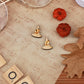 Witch hat earrings - wooden stud earring