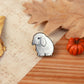 White Rabbit pin - Lop-Eared Rabbit brooch