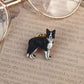 Border collie pin - wooden dog brooch