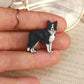 Border collie pin - wooden dog brooch