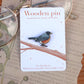 American Robin pin - wooden bird brooch