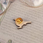 American Robin pin - wooden bird brooch