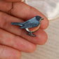 American Robin pin - wooden bird brooch