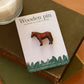 Horse pin - Wooden horse brooch