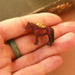 Horse pin - Wooden horse brooch