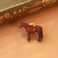 Horse pin - Wooden horse brooch