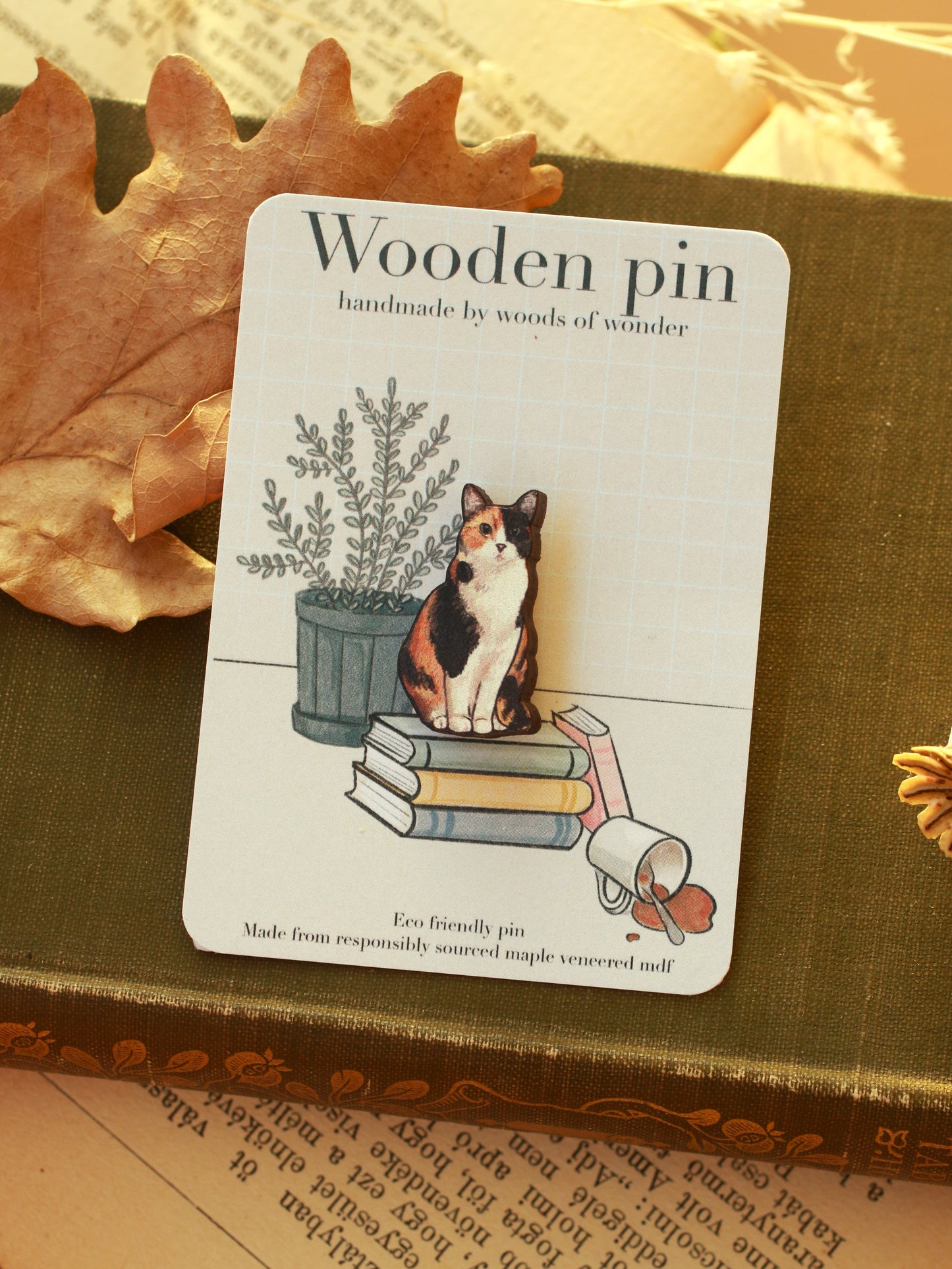 Calico cat pin