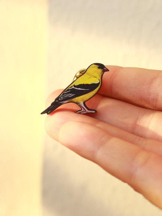 Goldfinch pin - American goldfinch brooch