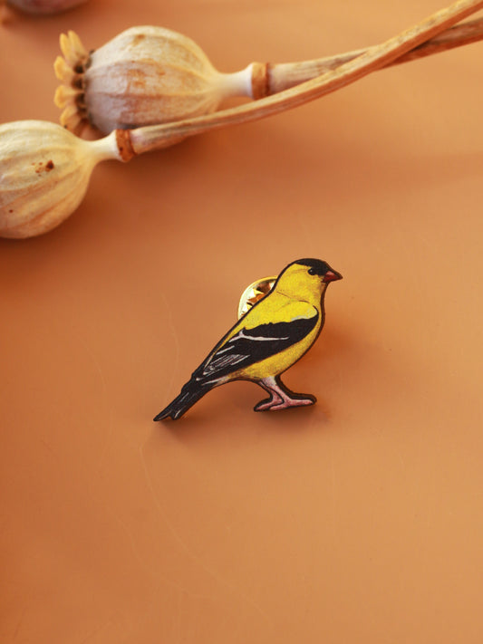 Goldfinch pin - American goldfinch brooch