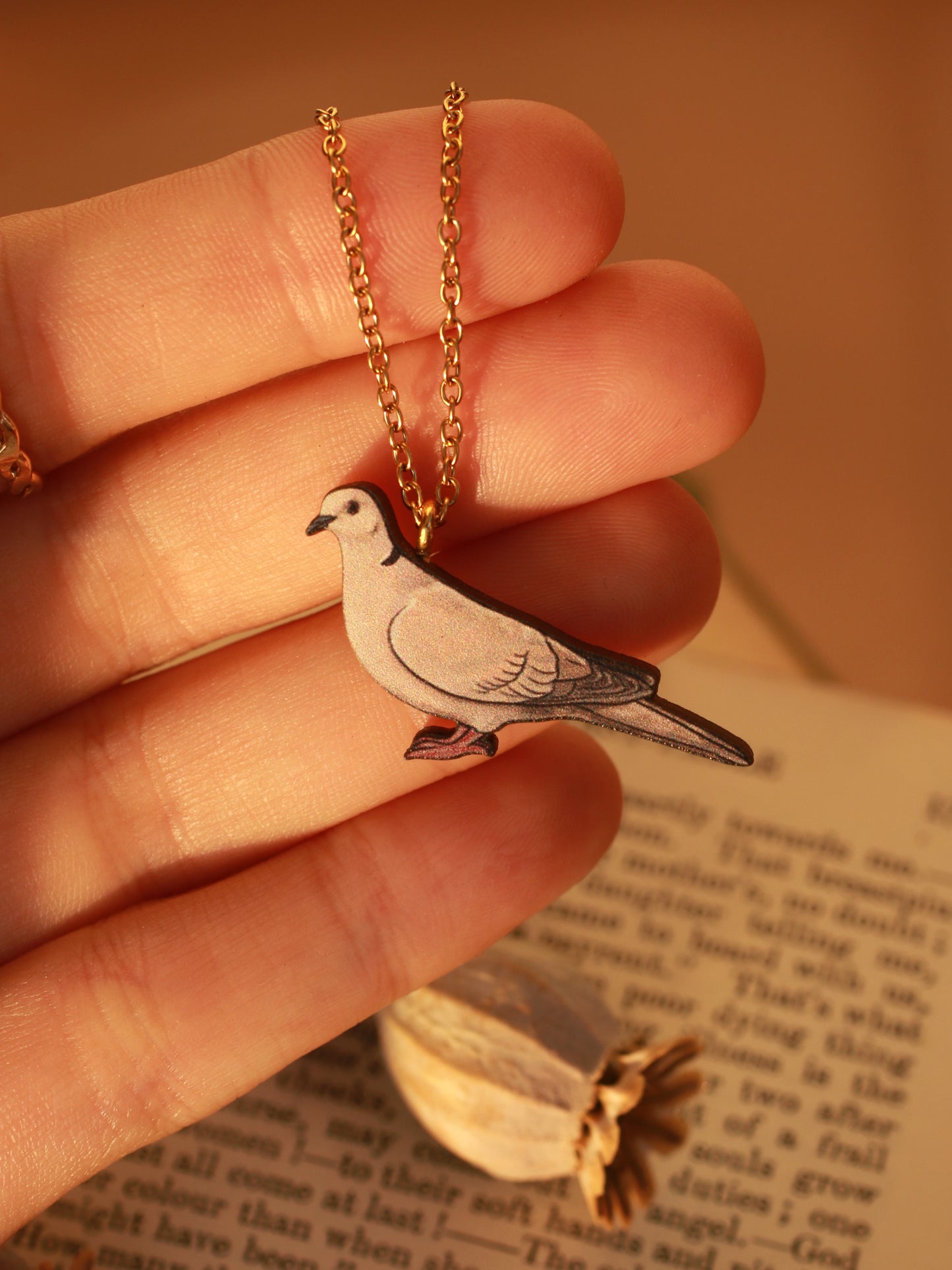 Collared dove necklace