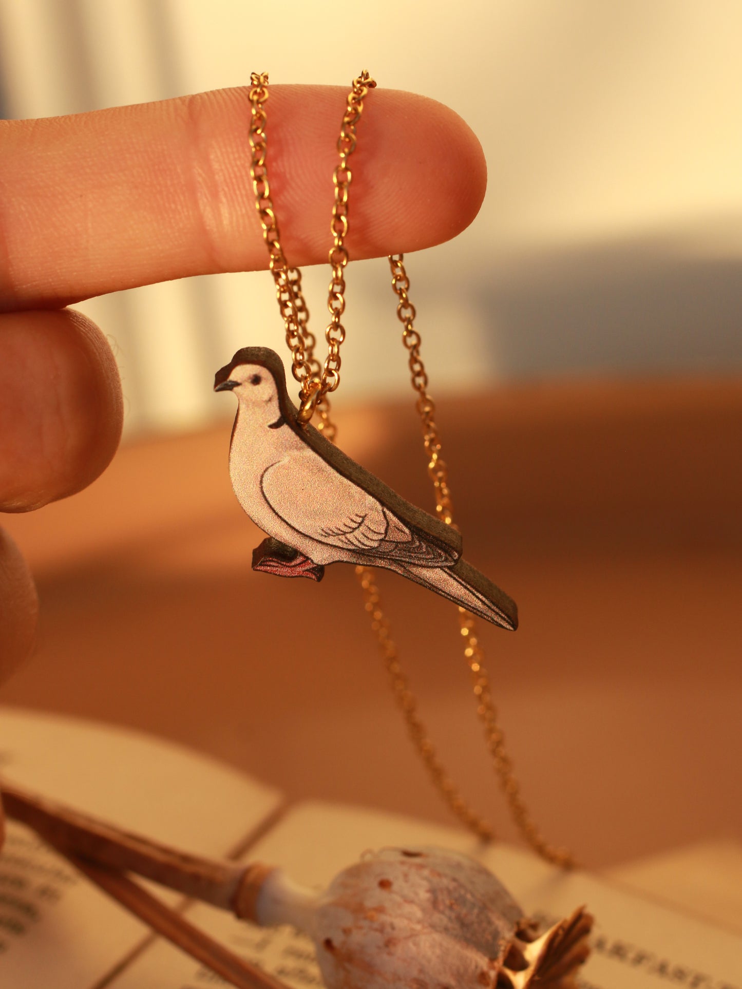 Collared dove necklace