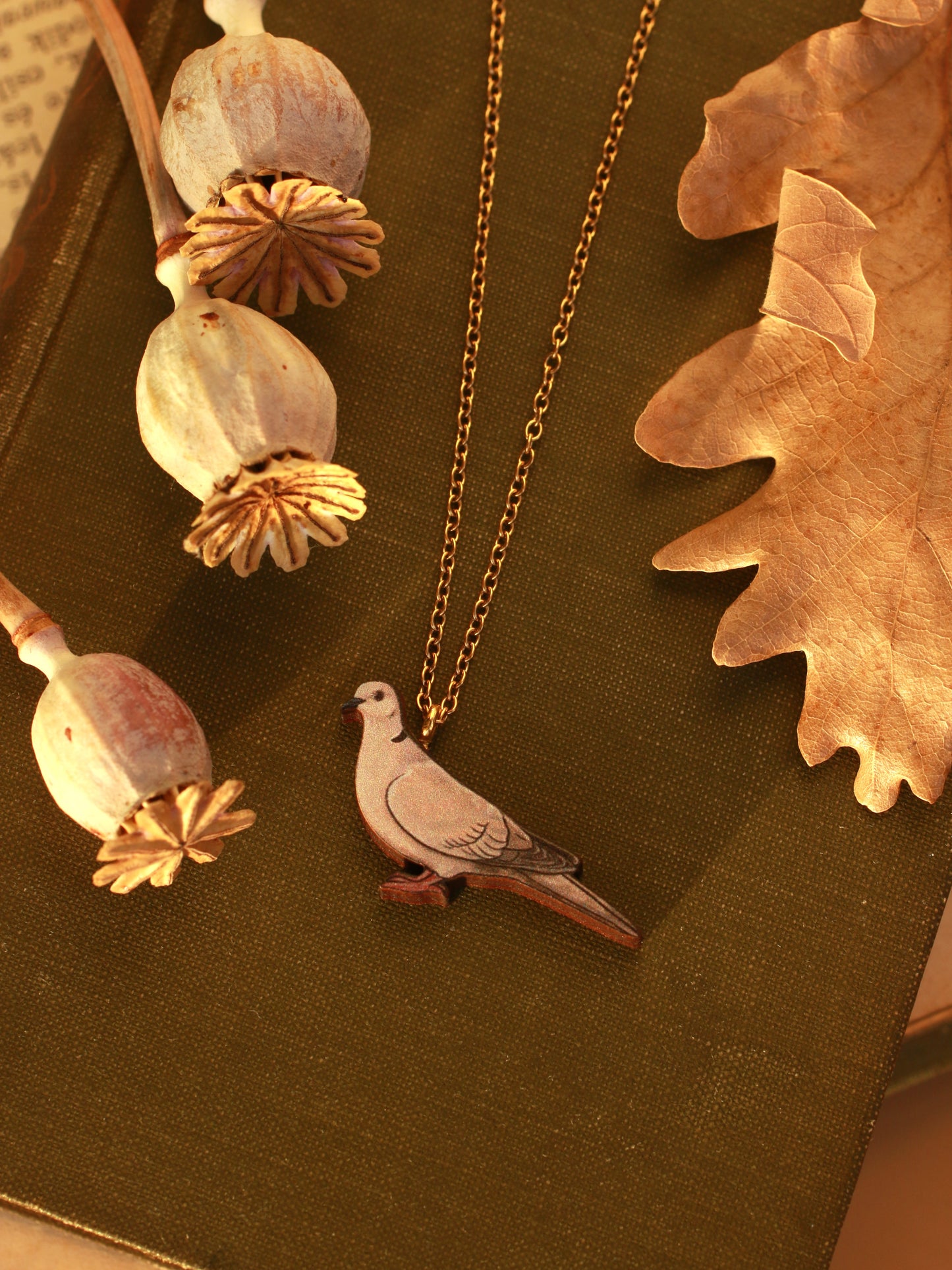 Collared dove necklace