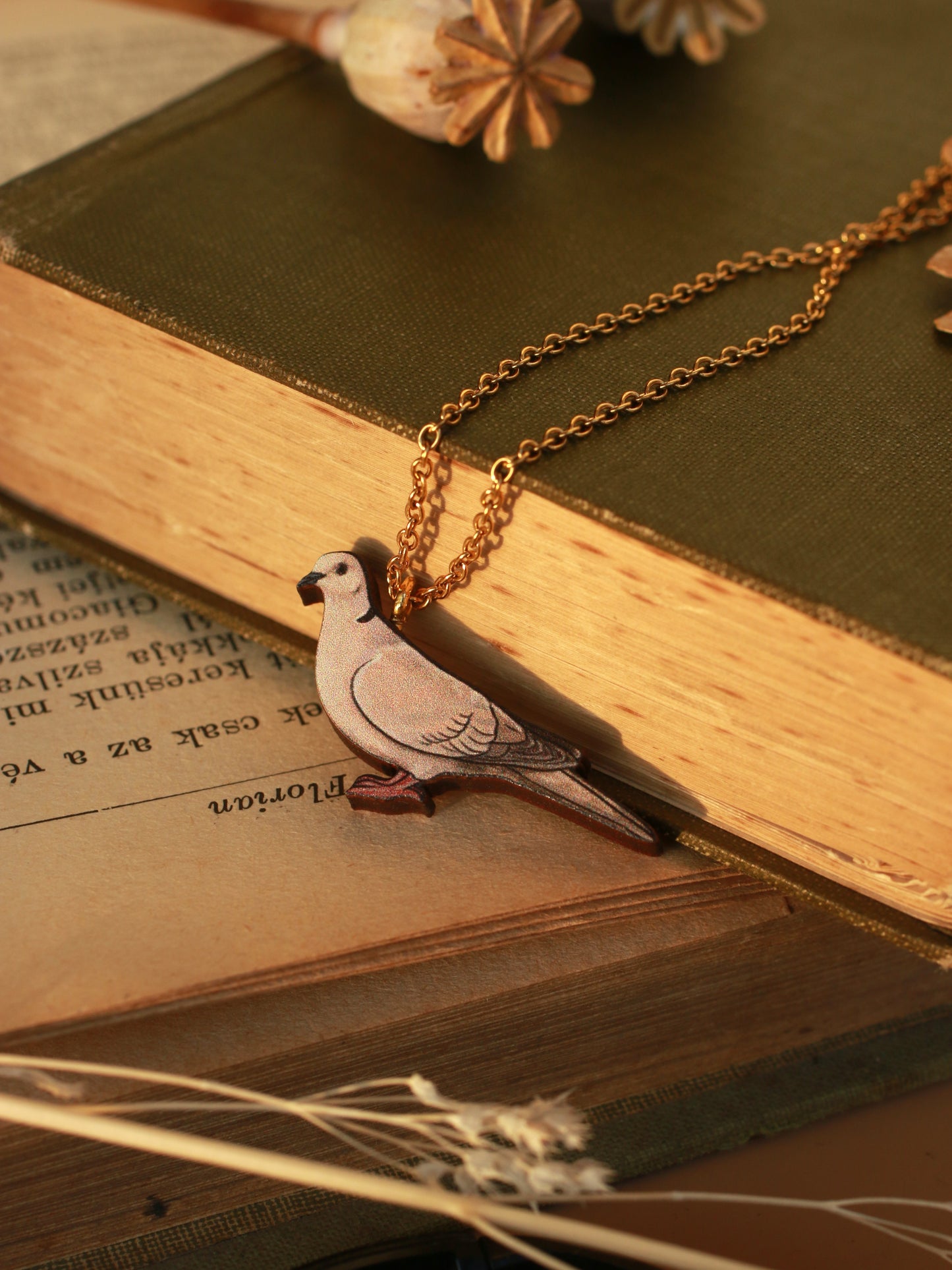 Collared dove necklace