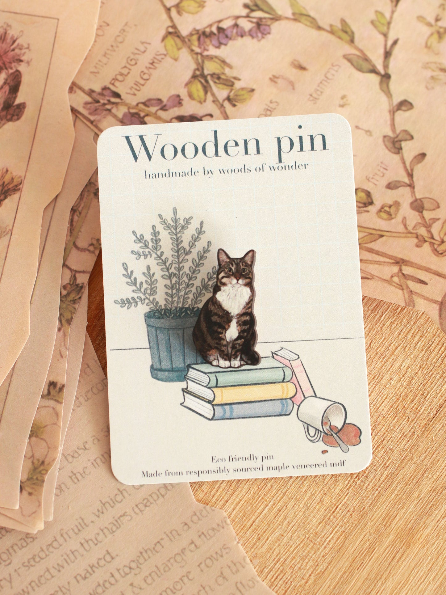 Domestic shorthair cat pin