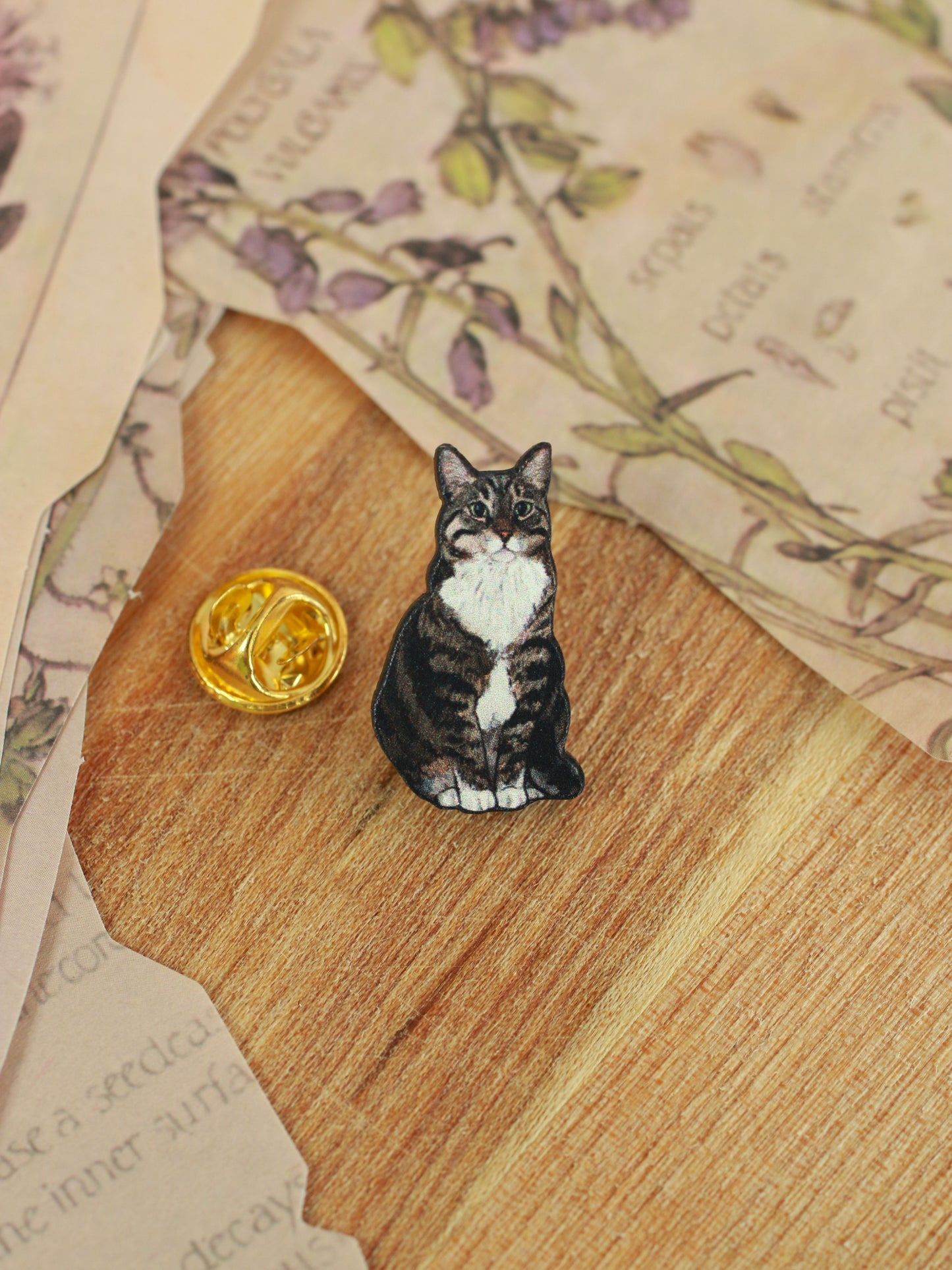 Domestic shorthair cat pin