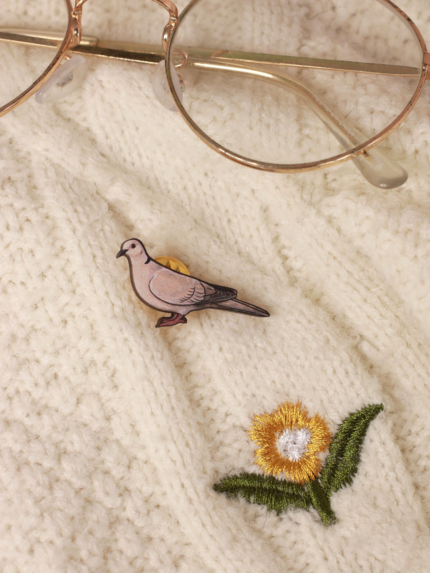 Collared dove pin