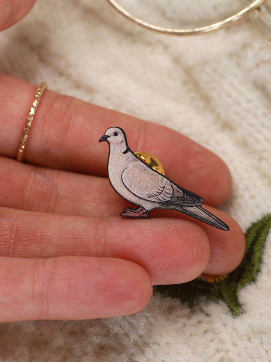 Collared dove pin