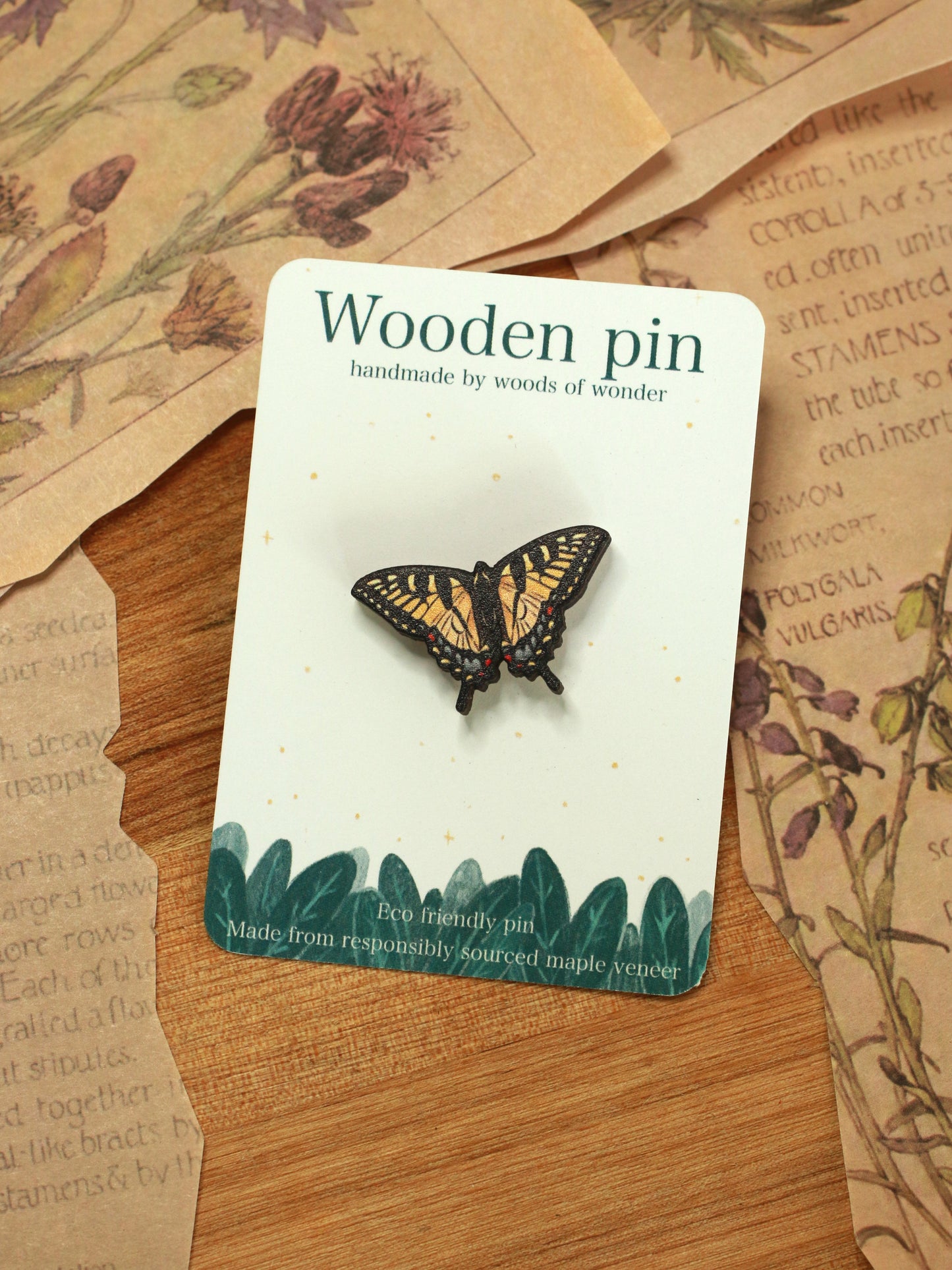 Tiger swallowtail butterfly pin