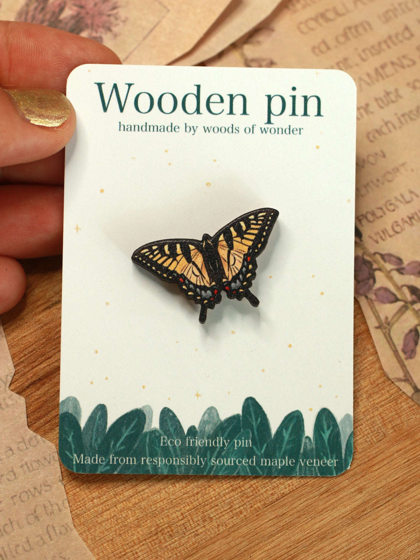 Tiger swallowtail butterfly pin