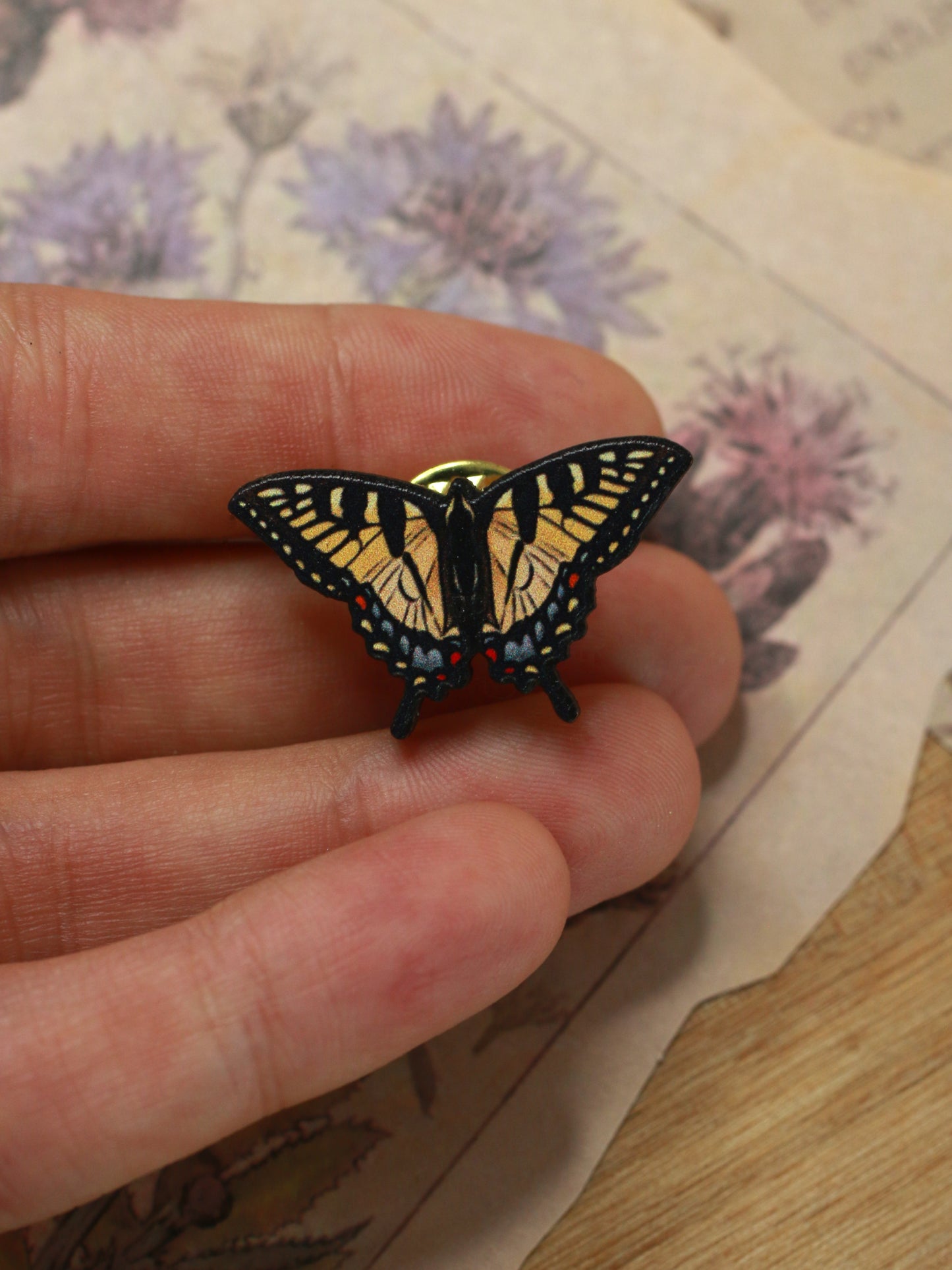 Tiger swallowtail butterfly pin