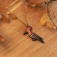 Hoopoe necklace - wooden bird pendant