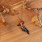 Hoopoe necklace - wooden bird pendant