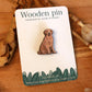 Golden retriever pin - wooden dog brooch