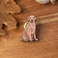 Golden retriever pin - wooden dog brooch