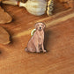 Golden retriever pin - wooden dog brooch