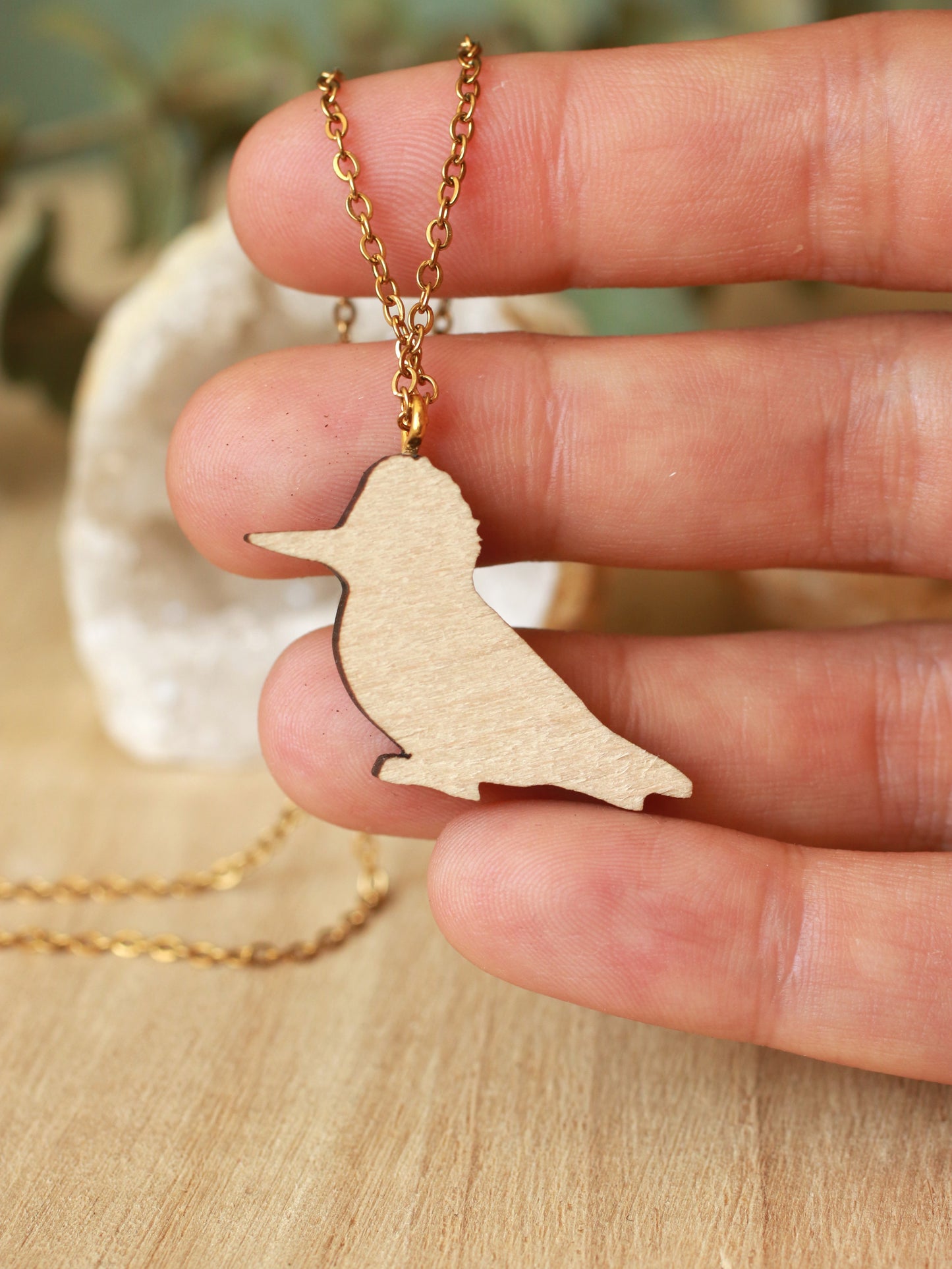 Belted kingfisher necklace