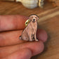 Golden retriever pin - wooden dog brooch