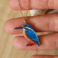 Kingfisher necklace - wooden bird pendant