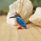 Kingfisher necklace - wooden bird pendant