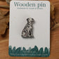 Dalmatian pin - wooden dog brooch