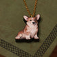 Corgi necklace - wooden pendant