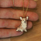 Corgi necklace - wooden pendant