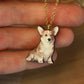 Corgi necklace - wooden pendant