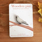 White dove pin - wooden bird brooch