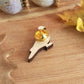 White dove pin - wooden bird brooch