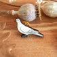 White dove pin - wooden bird brooch