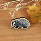 Wooden badger pin