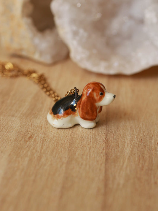 Basset hound puppy necklace