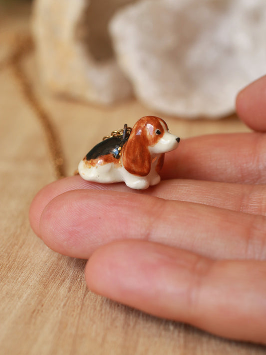 Basset hound puppy necklace