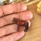 Horse necklace - Wooden horse pendant