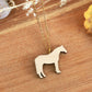 Horse necklace - Wooden horse pendant